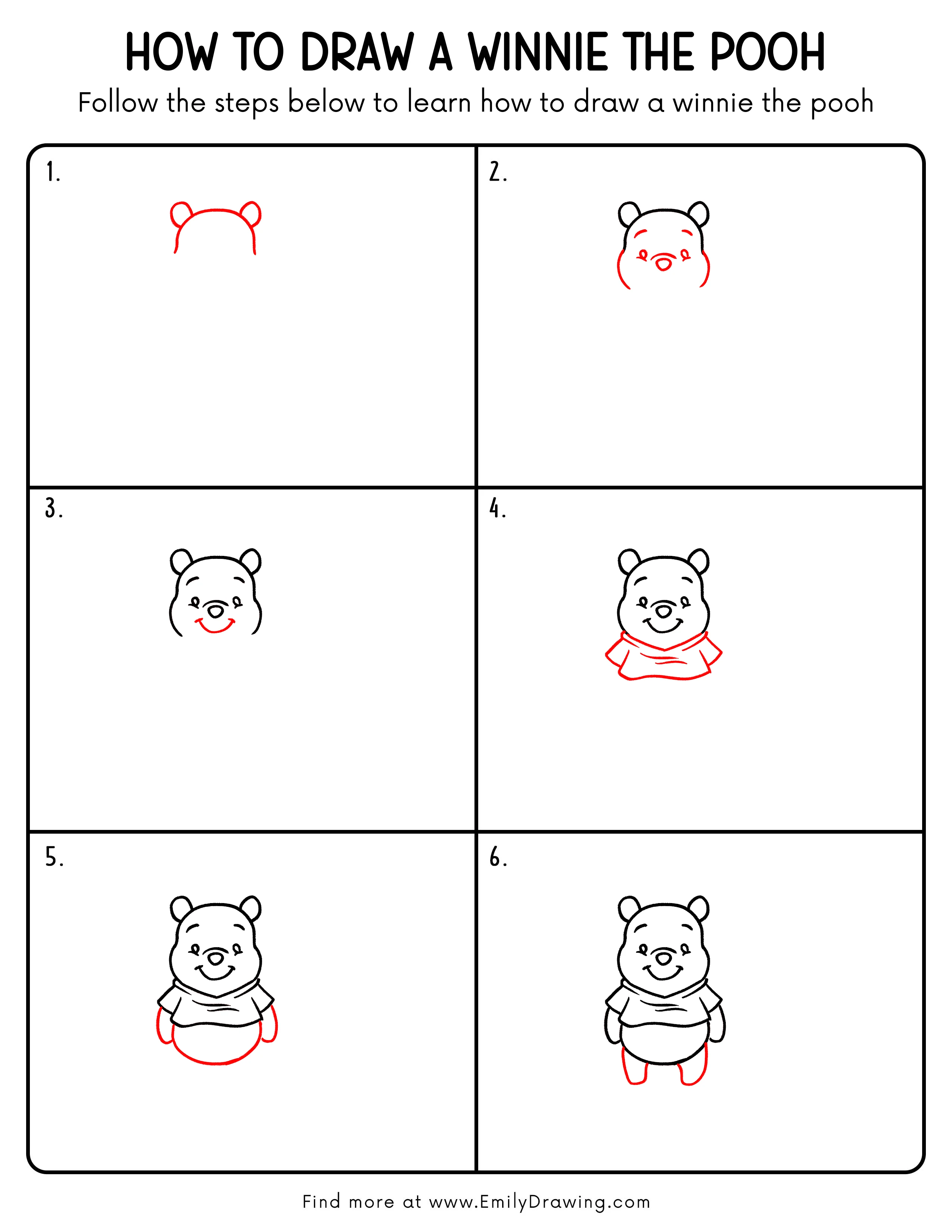 Printable Winnie The Pooh Drawing Guide